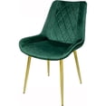 thumbnail image 3 of Set 2 Sillas Comedor Tapizadas Terciopelo Patas Doradas, 3 of 5