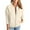 Beige, variant on Women’s Long Sleeve Zip Up Casual Bomber Jacket Lightweight Crew Neck Sweatshirt Loose Fit Outerwear Top Black 2XL