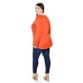 thumbnail image 3 of Blusa con encaje y escotre cruzado Roman Fashion /Tallas Extras, 227 (Ladrillo) naranja 40, 3 of 6