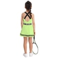 thumbnail image 2 of Miutii Robe de Tennis Golf pour Filles, Sport, Danse, Débardeur et Short, Vert Fluorescent 12, 2 of 7
