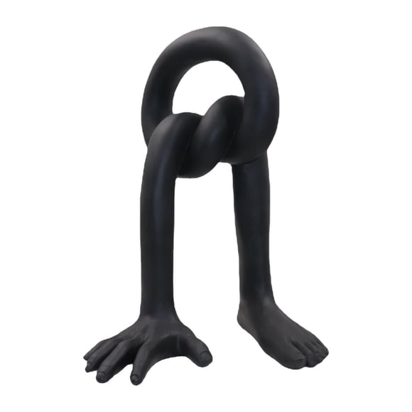 Escultura abstracta de mano y pie, adorno de escritorio, estatua moderna minimalista para estante Negro