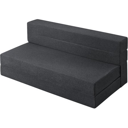 Fold Sofa Bed Couch Queen Size, Memory Foam Convertible Sleeper Chair Bed Lazy Futon Sofa for Living Room/Home Office/Guest Beds/Apartment/Upstairs Loft,Dark Grey