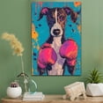 thumbnail image 2 of Whippet Dog Playing Boxing Stretched Canvas Size 8x12 – Vintage Style Whippet Dog Art for Boxing Fans, Great Gift for Dog Owners, 2 of 5