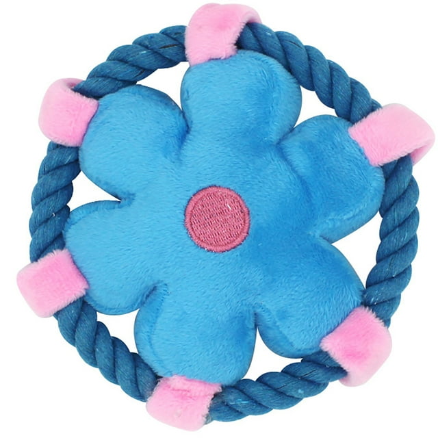 Jouet de Dentition Chien Disque Volant: Corde de Coton Peluche Ronde Chiot Peluche Jouet pour Animaux de Compagnie Jouet