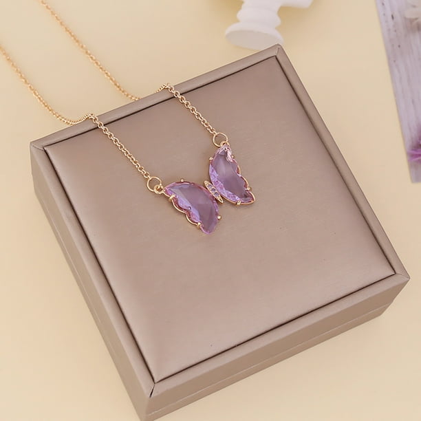 Collar para mujer, joyería para mujer, joyería para mujer, collar multicolor de moda para mujer, colgante de cadena de clavícula de cristal, collar para mujer