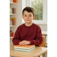thumbnail image 4 of ClassExceed Toddler Sweatshirt, Boys & Girls Fleece Crewneck Pullover, Unisex School Uniform, Burgundy, 3T, 4 of 8