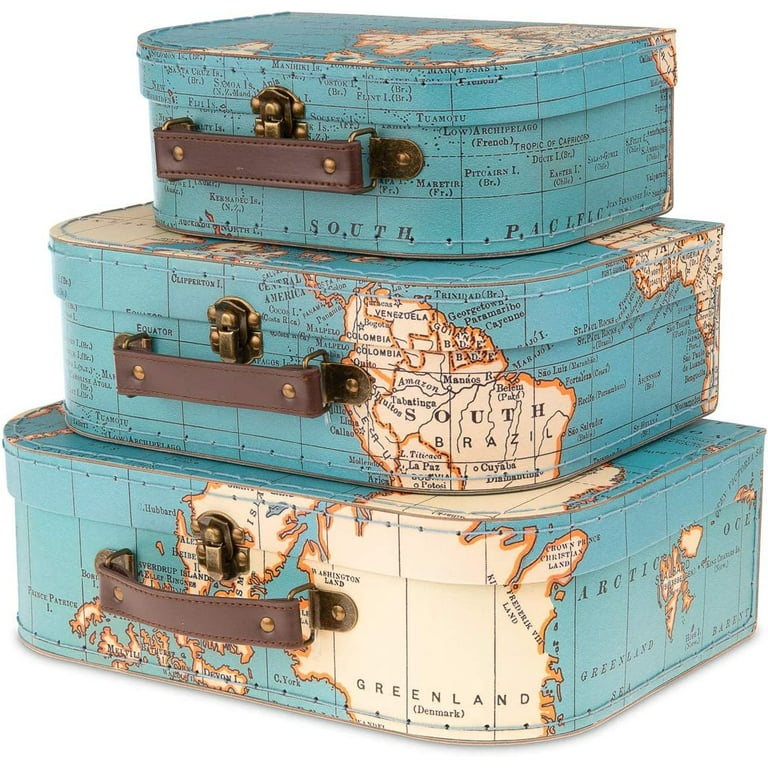 AUEAR, 5 Pack Vintage Mini Suitcase Boxes Candy Box Tin Plate Gift