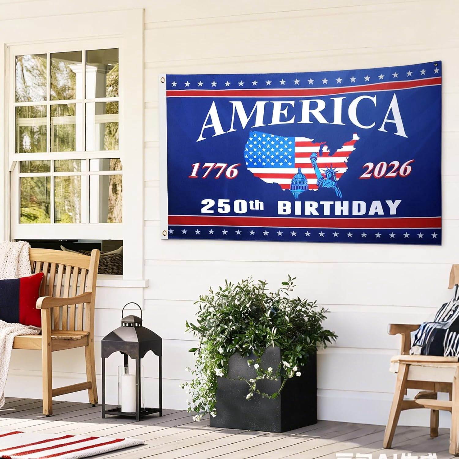 America 250 Flag - 3x5 Ft Double Sided 3 Layers 250 Anniversary USA Flag - 4th of July Decorations Independence Day Patriotic America 250th Birthday Flag for Indoor Outdoor Decoration