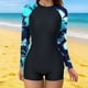 thumbnail image 5 of TaTaai Women Printed Conservative Long Sleeve One Piece Wetsuit Full Zip Stretch Surf Swimsuit Ladies Diving Beach Wear UV Protection Quick-Drying Comfortable Swimwear Gift, 5 of 7