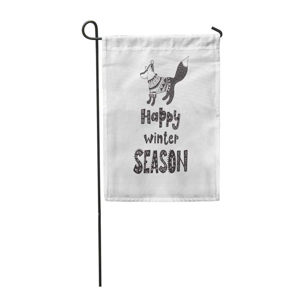 POGLIP Funny Fox Winter Saying and Phrase Lettering Scandinavian Nursery Garden Flag Decorative Flag House Banner 12x18 inch