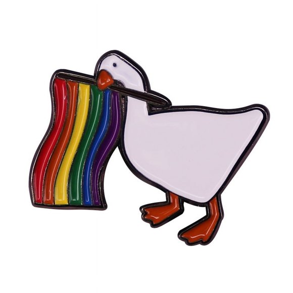 Jinsinto Gay Pride Rainbow Flag Goose Enamel Pin Badge Jewelry For Dresses, Suits, Bags, Backpacks(multicolor)(1pcs)