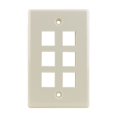 thumbnail image 3 of Construct Pro 6-Port Keystone Wall Plate (Light Almond), 3 of 4