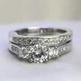 thumbnail image 4 of Matching Rings His and Her Rings Couple Rings CZ Wedding Ring Sets White Gold Plated Ring, 4 of 7