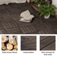 thumbnail image 4 of Alden Design Indoor & Outdoor Wood Flooring 12" x 12" Tiles for Patio Garden, 27 Pieces, Black, 4 of 10