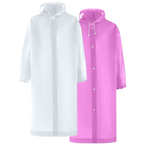 Capa impermeable de EVA para mujer, para exteriores, de manga larga, con capucha, para hombre y mujer, 2 piezas