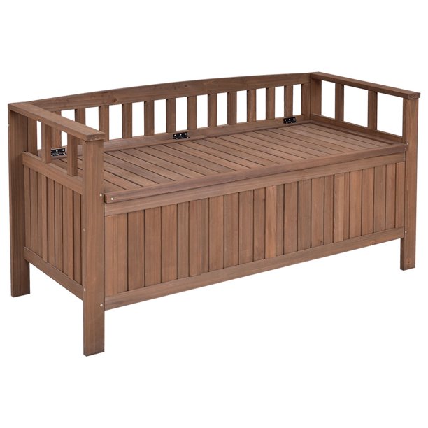 Goplus 70 Gallon All Weather Outdoor Patio Storage Garden Bench Deck