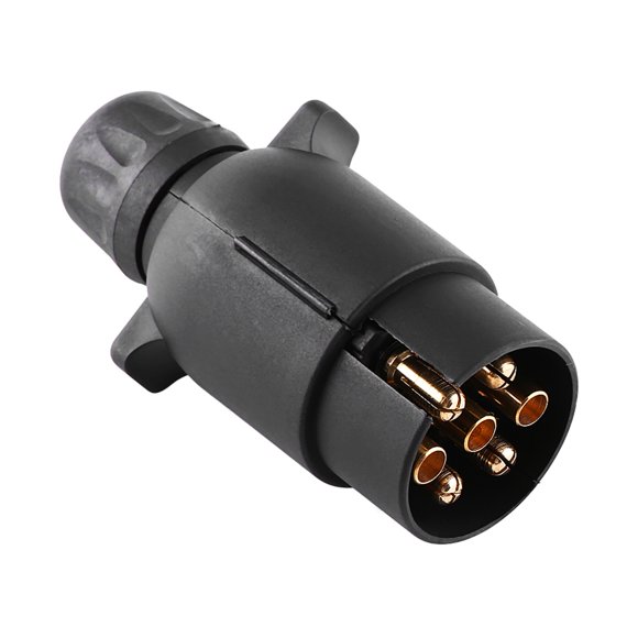 Trailer Plug Trailer Adapter Trailer Plug Connector Electric Trailer Plug 12V 7 Pin Electric Trailer Plug N Type Plastic 7 Pole Wiring Connector Adapter Black