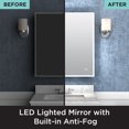 thumbnail image 3 of Designer Series by Zenna Home Edge-Lit Framed LED Mirror Medicine Cabinet in Aluminum, Bi-view, 3 of 8