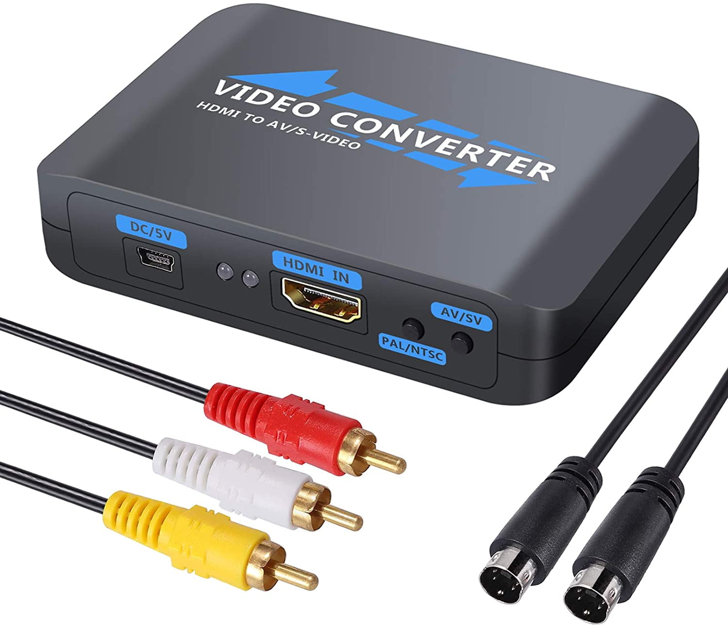 VinTeam HDMI to AV S-Video Converter 1080P HDMI to Composite 3RCA AV ...