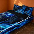 thumbnail image 2 of Erosebridal Spooky Skull Zipper Full Size Comforter Sets with Fitted Sheet and 2 Pillowcases, Halloween Fire Zipper Bedding Set for Boys Girls, Dark Gray Cyan, Black Reversible, 2 of 7
