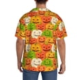 thumbnail image 3 of Honeii Cartoon Pumpkins for Men's Short-Sleeved Button-Up Collared Shirt Featuring A Pocket, Perfect for Beach Vacations, And Travel Adventures.-Medium, 3 of 5