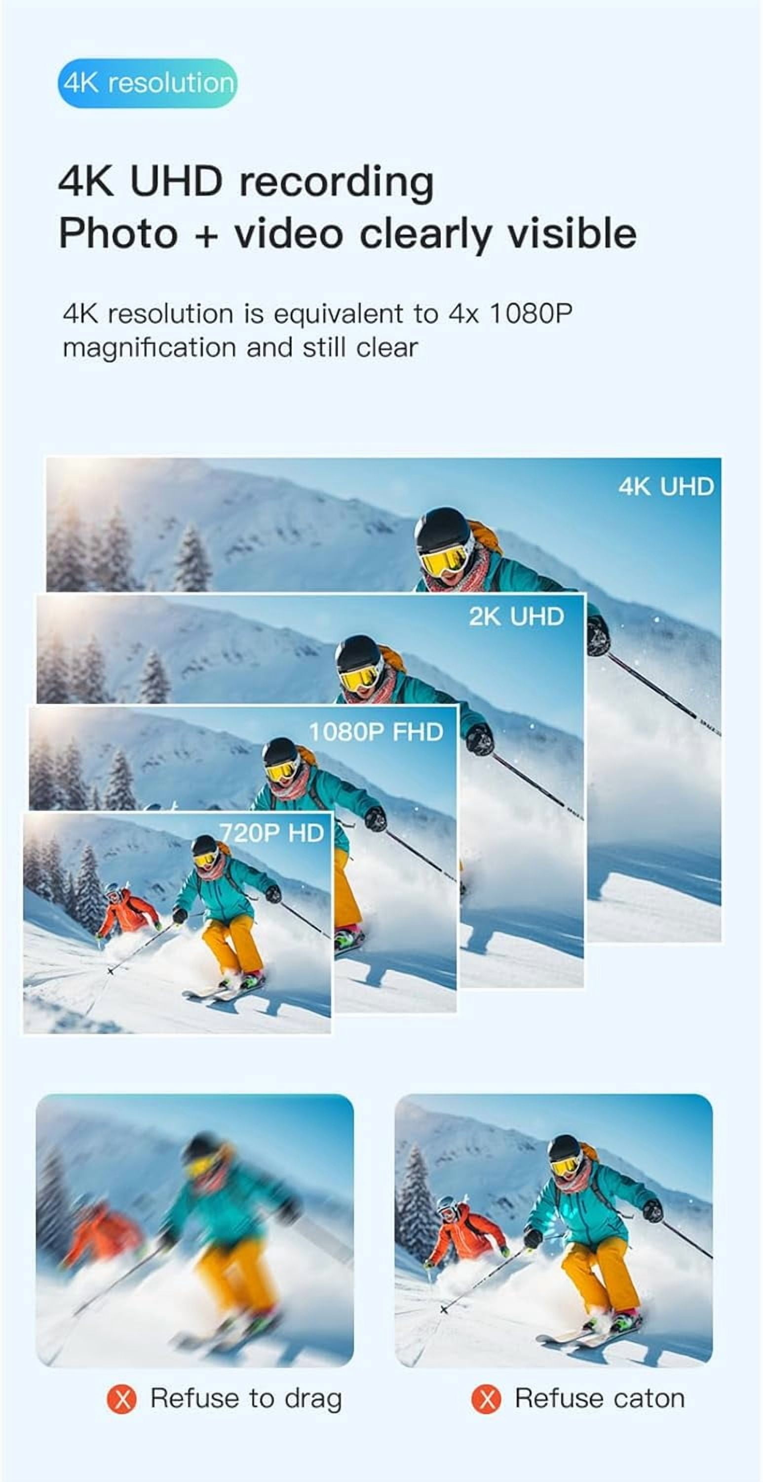 2026 Upgraded HD Action Camera, 360° Motorcycle Camera with 1080P/4K Video, Mini Wearable Body Cam for Vlogging and Diving with Mounting Accessories