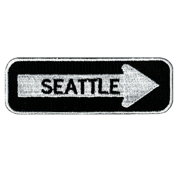 Seattle One Way Sign Embroidered Iron-on Patch
