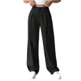 thumbnail image 2 of Women High Waisted Work Pants Business Casual Outfits Office Dress Pants Trousers with Pockets Black XL, 2 of 7