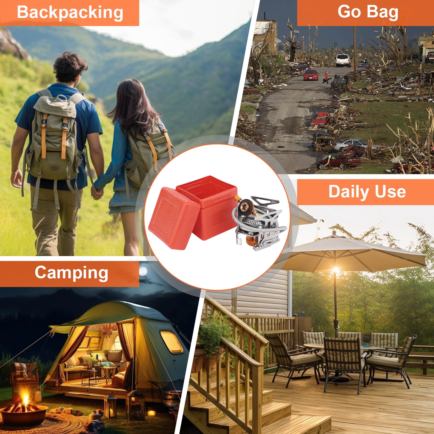 BNISE Windproof Propane Gas Camping Stove