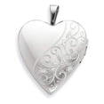 thumbnail image 2 of Sterling Silver Heart Locket with Floral Border - 3/4 inch x 3/4 inch in Sterling Silver, 2 of 2