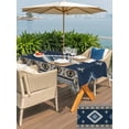thumbnail image 4 of Outdoor Tablecloth with Umbrella Hole and Zipper, Blue Brown Boho Rectangle Table Cloth 54x80 Inch Waterproof Tablecloth, Country Southwest Tribal Abstract Motifs Picnic Table Cover for Patio Camping, 4 of 7