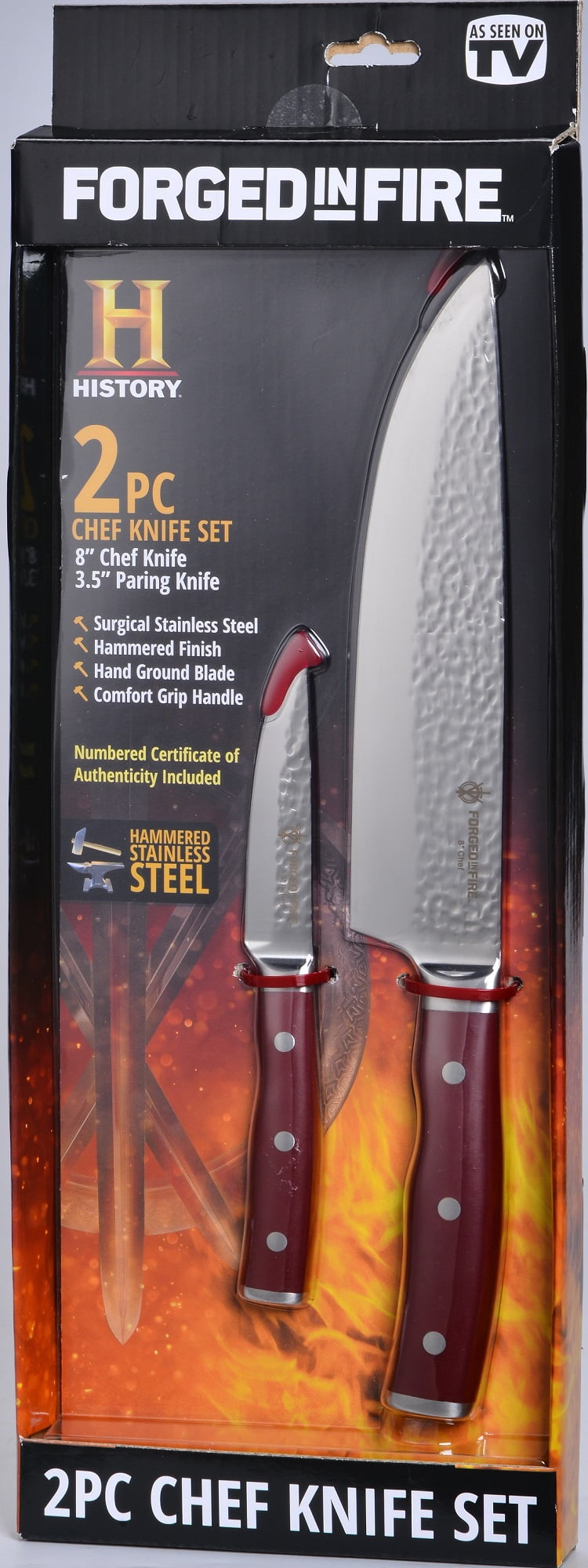 Forged In Fire Stainless Chef And Paring Knife Set 2 Pieces As