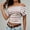 Pink, variant on Off Shoulder T-Shirts Crop Short Sleeve None Pull-On Slim Cold Shoulder Casual Casual Striped Regular Blouses & Tops