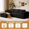 thumbnail image 7 of SERWALL 107" Modular Sectional Sofa, L Shaped Cloud Sectional Couch, Boneless Convertible Sofa for Living Room, Black, 7 of 7