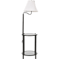 Mainstays Glass End Table Floor Lamp, Matte Black