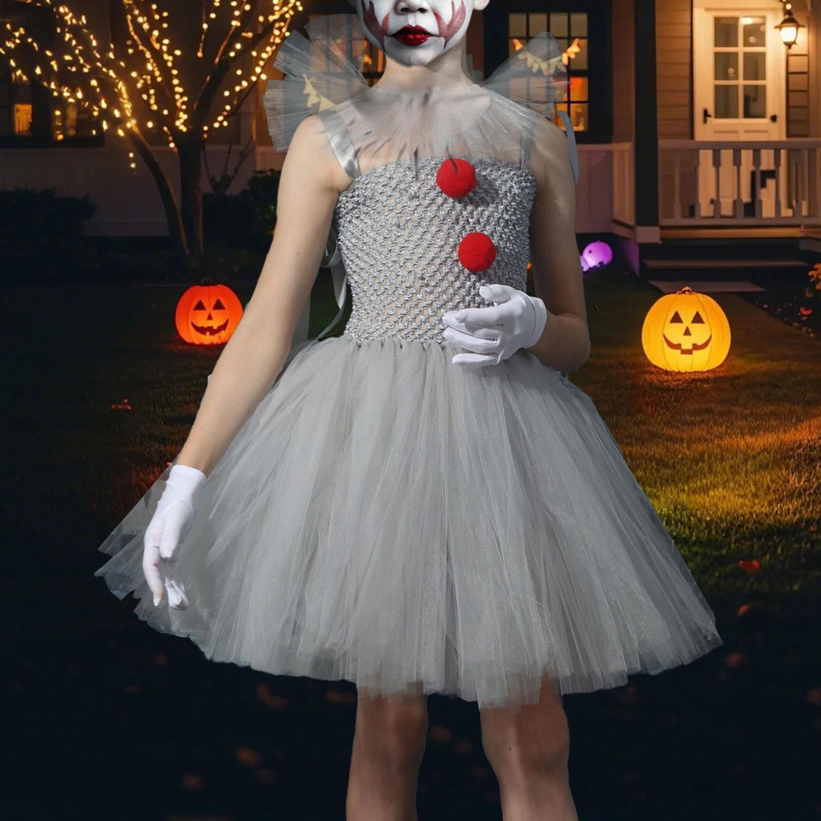 BELOVING Girls Clown Tutu Dress Costume Cute Clown Costume Outfit for Fairytale Party S