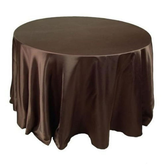 5 Pack 120" Inch round Satin Tablecloth 21 COLORS Table Cover Wedding Banquet", (Color: chocolate Brown)