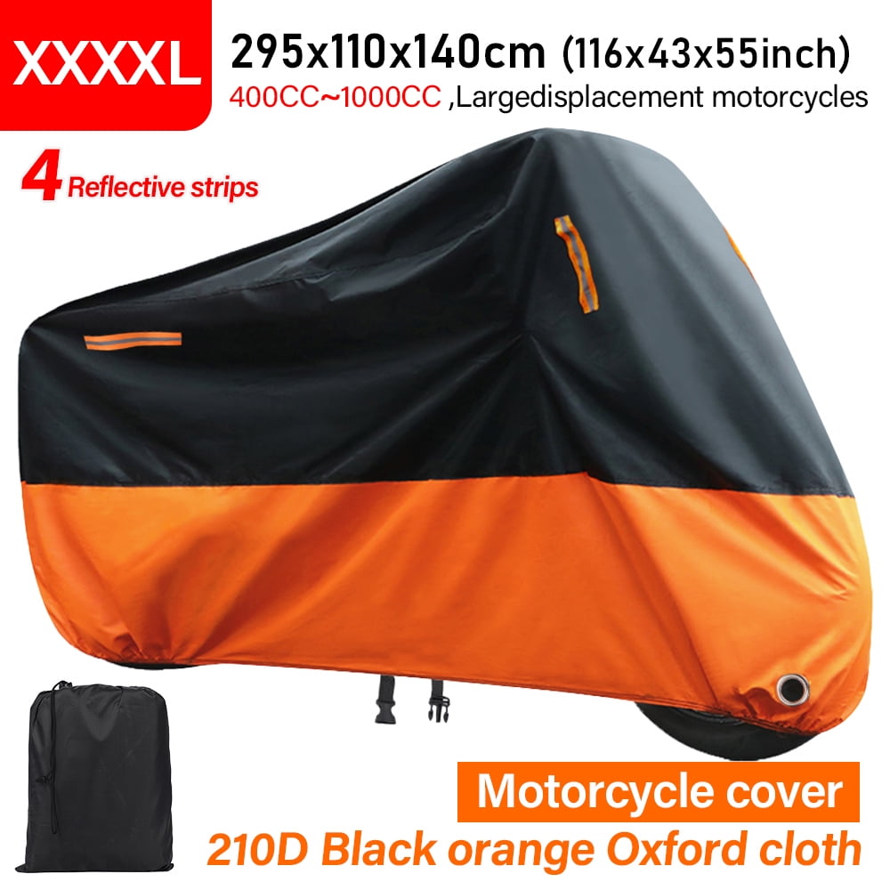 XiongXiong 210D Oxford Motorcycle Cover All Season, Universal Waterproof Weather Outdoor Protection Scooter Shelter Tear Proof Night Reflective 4XL