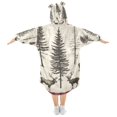 thumbnail image 2 of FORMRS Wearable Blanket Hoodie with Sleeves for Kids Cozy Flannel Sweatshirt, Black Deer, 2 of 7