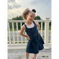thumbnail image 3 of KIDSCOOL SPACE Little Girls Ripped Adjustable Jean Overall Denim Dress,10-11 Years, 3 of 8