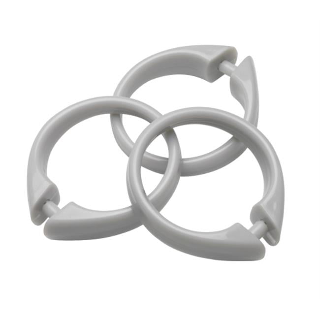 USCRD03 Gray Plastic Shower Curtain Hooks, Set Of 12