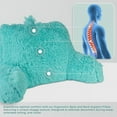 thumbnail image 4 of Klear Vu Shaggy Bed Rest Back Support Pillow - Large Reading Pillow, 30" x 21", Aqua, 4 of 6