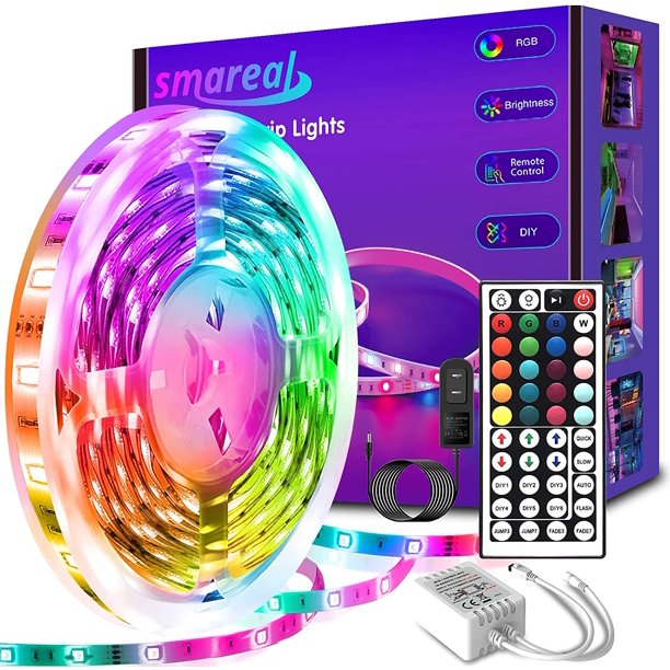 Led Strip Lights 32.8ft, smareal LED Lights with 44 Key IR Remote