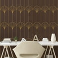 thumbnail image 2 of Ambesonne Art Deco Peel & Stick Wallpaper for Home, Brown Simple Vintage Motif, 13"x100", Dark Brown and Sand Brown, 2 of 5