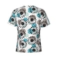 thumbnail image 6 of Vsdgher Watercolor Sunflower Print Men's Dry Fit Mesh Athletic Shirts Moisture Wicking Tennis T-Shirt Tops, 6 of 9
