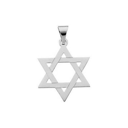 Jewelryweb 14k White Gold Star Of David Pendant25x19mm