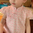 thumbnail image 4 of Girls Dresses Kids Baby Summer Casual Short Sleeves Cheongsam Party Clothes Wind Dresses Princess Dress Size 12 M-18 M, 4 of 6