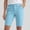 Blue, variant on Josdec Women's High Waist Stretch Bermuda Shorts Knee‑Length Workwear Chino Straight Tube with Multi‑Pockets for Hiking Daily Wear