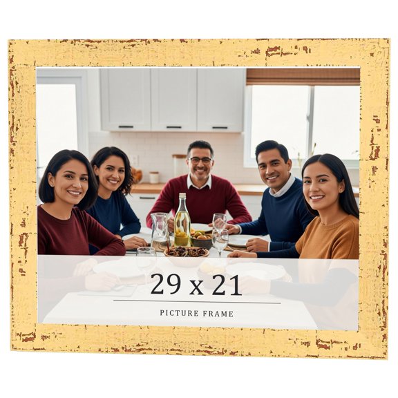 29x21 Frame Yellow Real Wood Picture Frame Width 1.25 inches | Interior Frame Depth 0.5 inches |