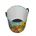 thumbnail image 3 of PHELIKA Sunflower Fall Bird Welcome 01 Laundry Basket 65L Large Foldable Round For Dirty Clothes Toy Storage, 3 of 6